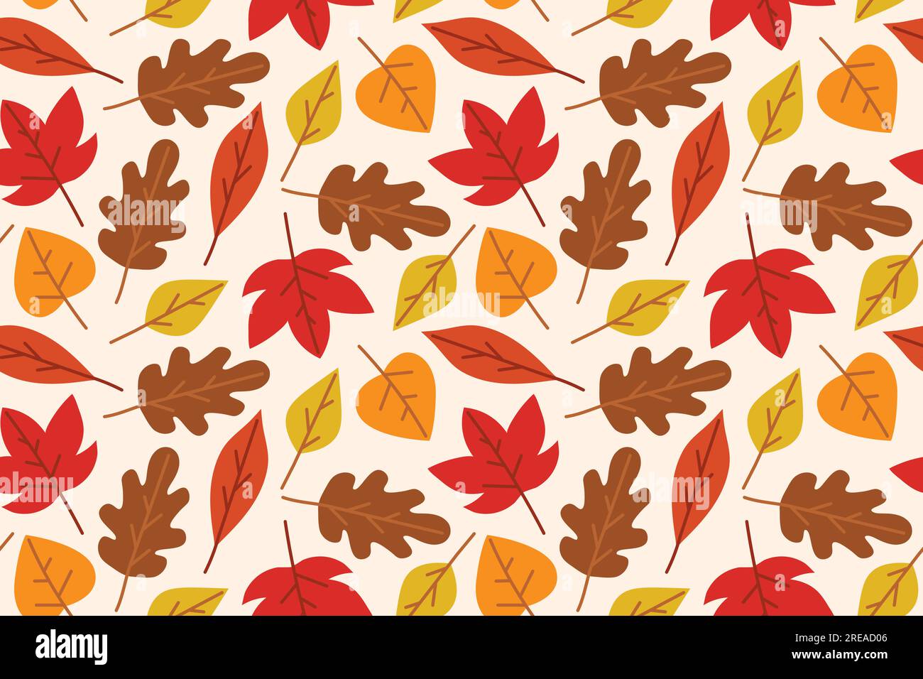 seamless pattern with autumn colorful leaves - vector illustration ...