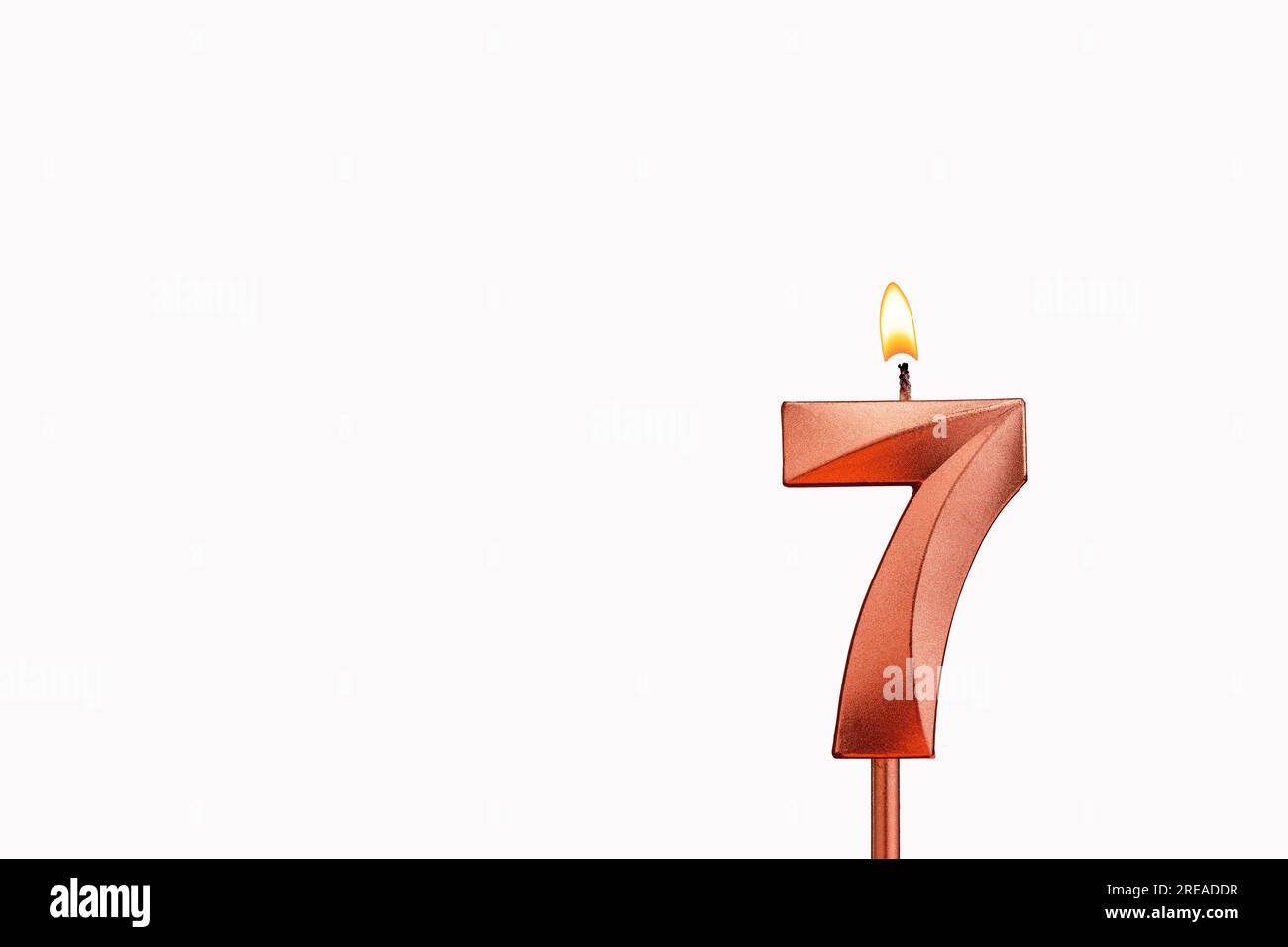 Birthday candle number 7 on white background Stock Photo Alamy