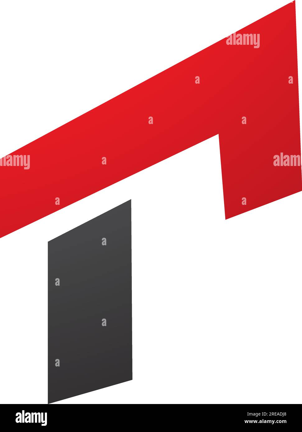 Red and Black Rectangular Letter R Icon on a White Background Stock ...