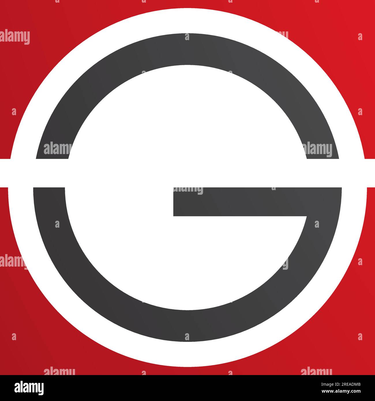 Red and Black Round and Square Letter G Icon on a White Background ...