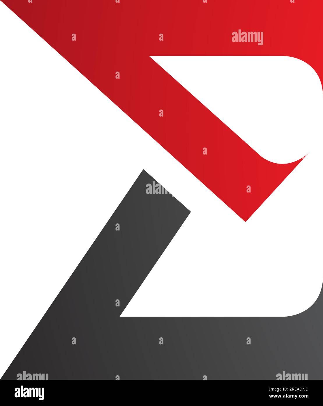 Red and Black Sharp Elegant Letter E Icon on a White Background Stock Vector