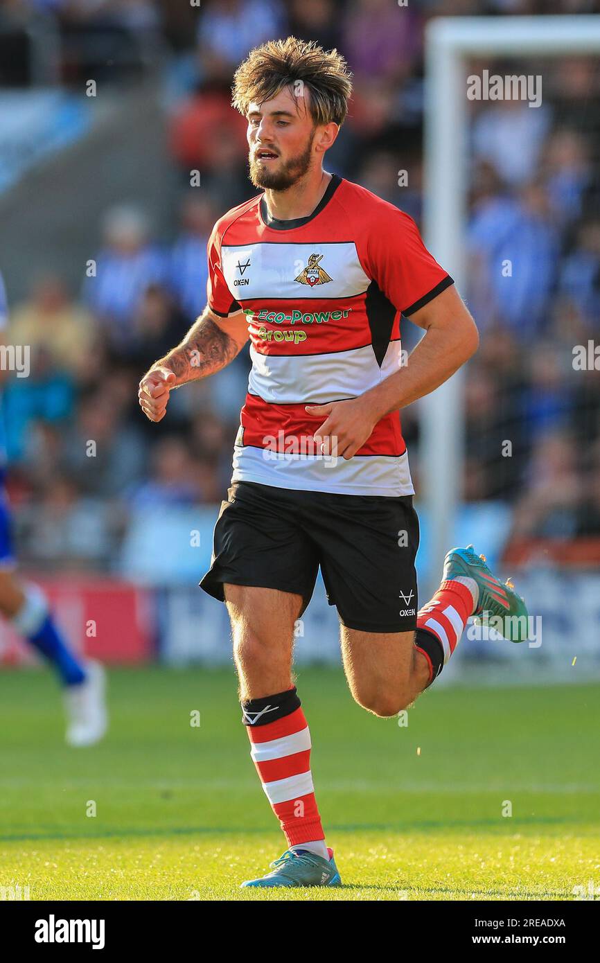 Doncaster, UK. 25th July, 2023. Doncaster Rovers (16) Tom Nixon during the Doncaster Rovers FC vs Sheffield Wednesday FC Pre-Season Friendly match at Eco-Power Stadium, Doncaster, United Kingdom on 25 July 2023 Credit: Every Second Media/Alamy Live News Stock Photo