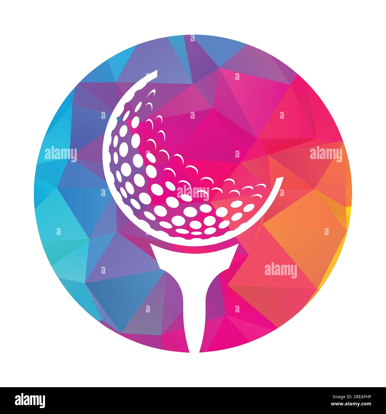 Golf Logo Design Template Vector. Golf ball on tee logo design icon