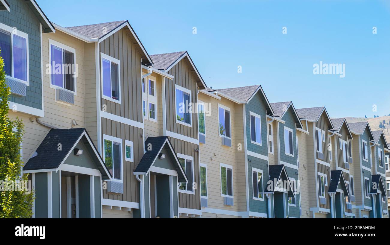 Apartment complex in Washington State on a clear day Stock Photo