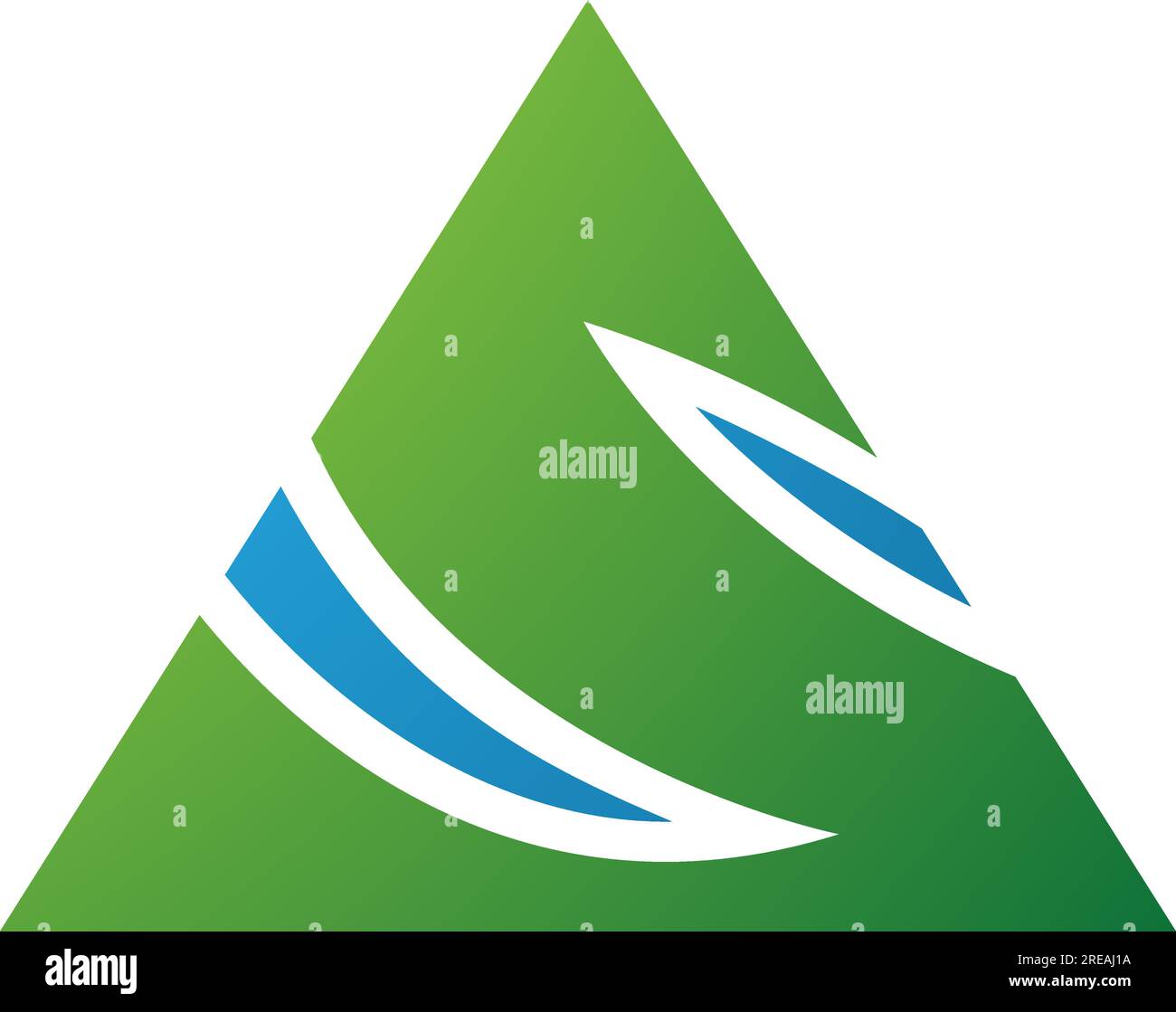 Green and Blue Triangle Shaped Letter S Icon on a White Background ...