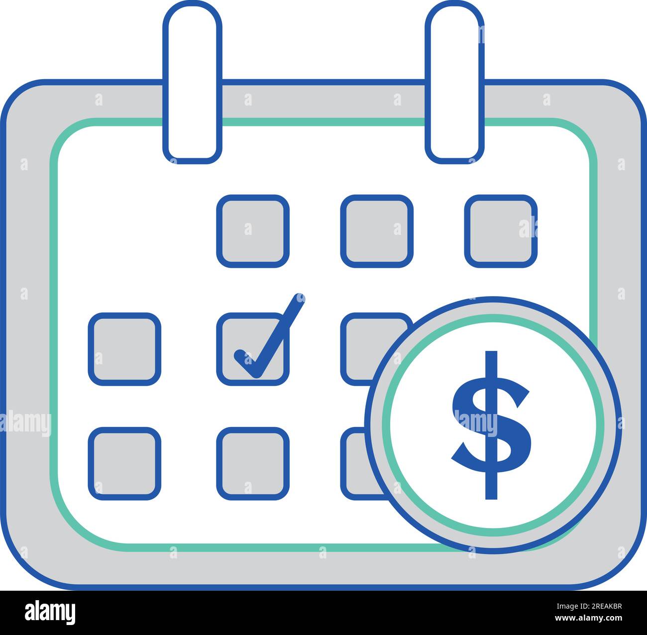 Calendar with a coin Isolated business icon Vector Stock Vector Image ...