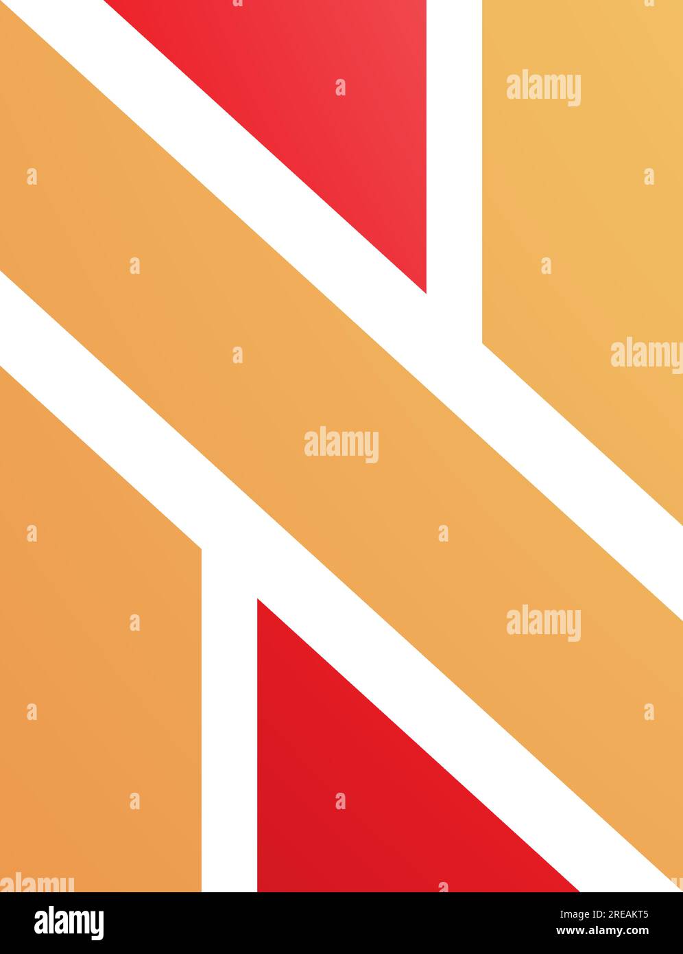 Orange and Red Rectangle Shaped Letter N Icon on a White Background ...