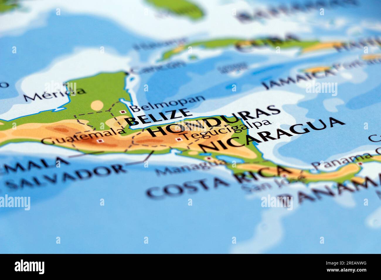 world map of south american coastal - World Map Of South American Coastal Side And Nicaragua Honduras Belize In Close Up Focus 2REANWG