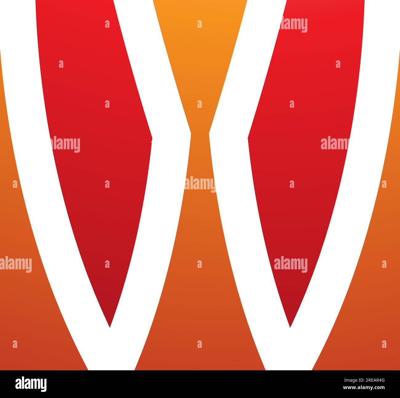 Orange and Red Square Shaped Letter W Icon on a White Background Stock ...