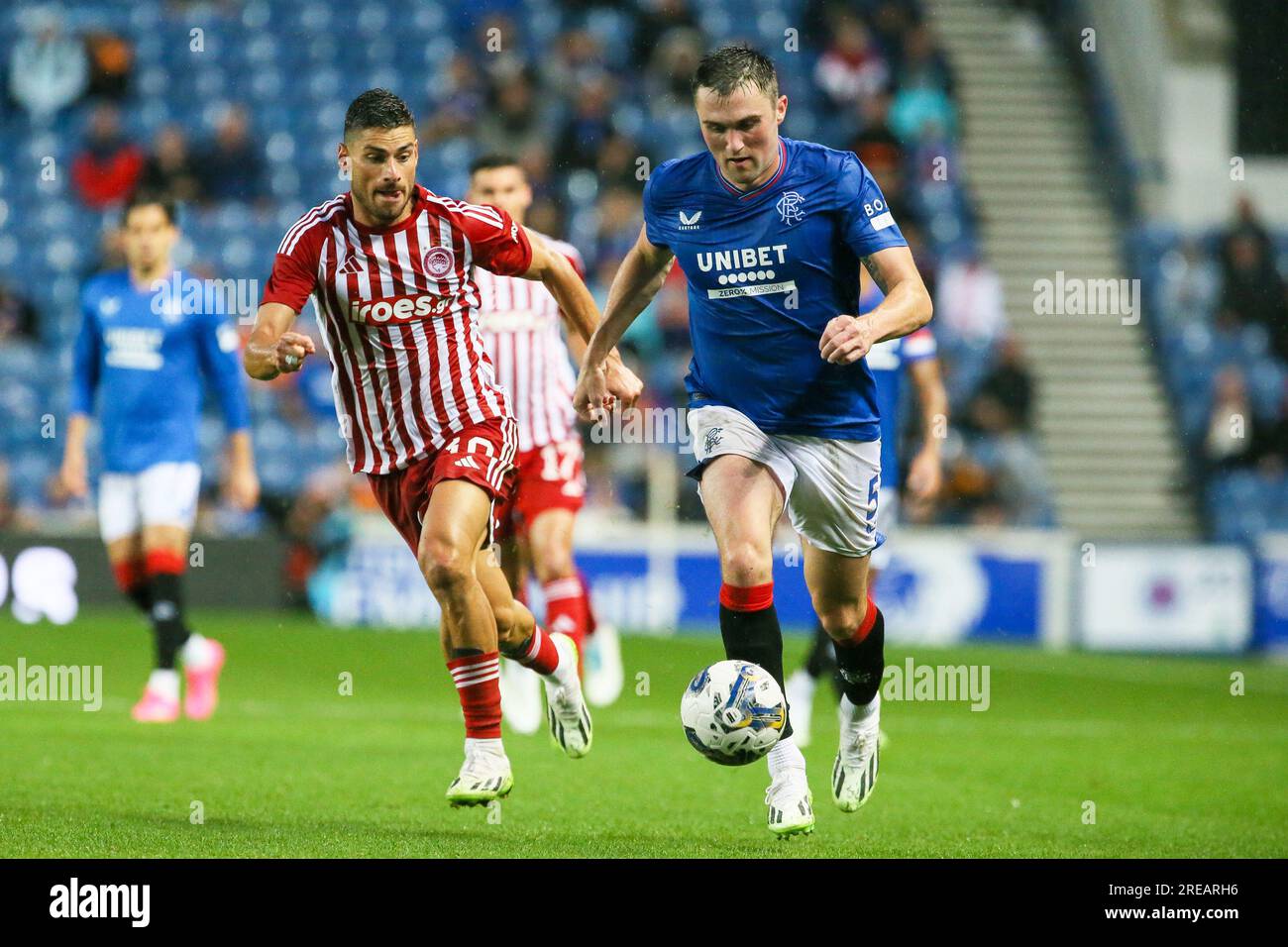 Glasgow, UK. 26th July, 2023. The final Rangers friendly at Ibrox Stadium, Glasgow, Scotland, UK, before the start of the 23/24 season was between Rangers and Olympiacos. Credit: Findlay/Alamy Live News Stock Photo