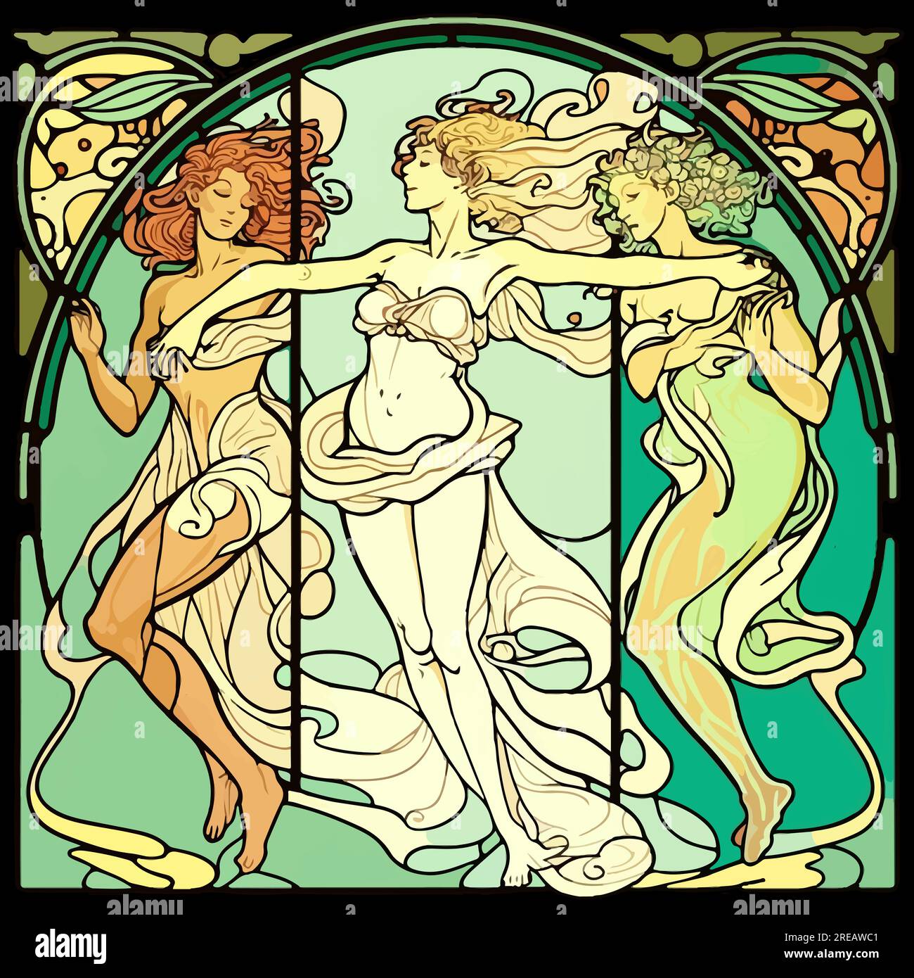 Art nouveau illustration hi-res stock photography and images - Alamy