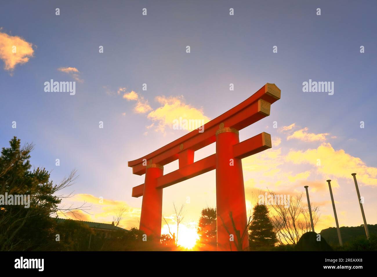 Morning sun and Otorii Gate Stock Photo - Alamy