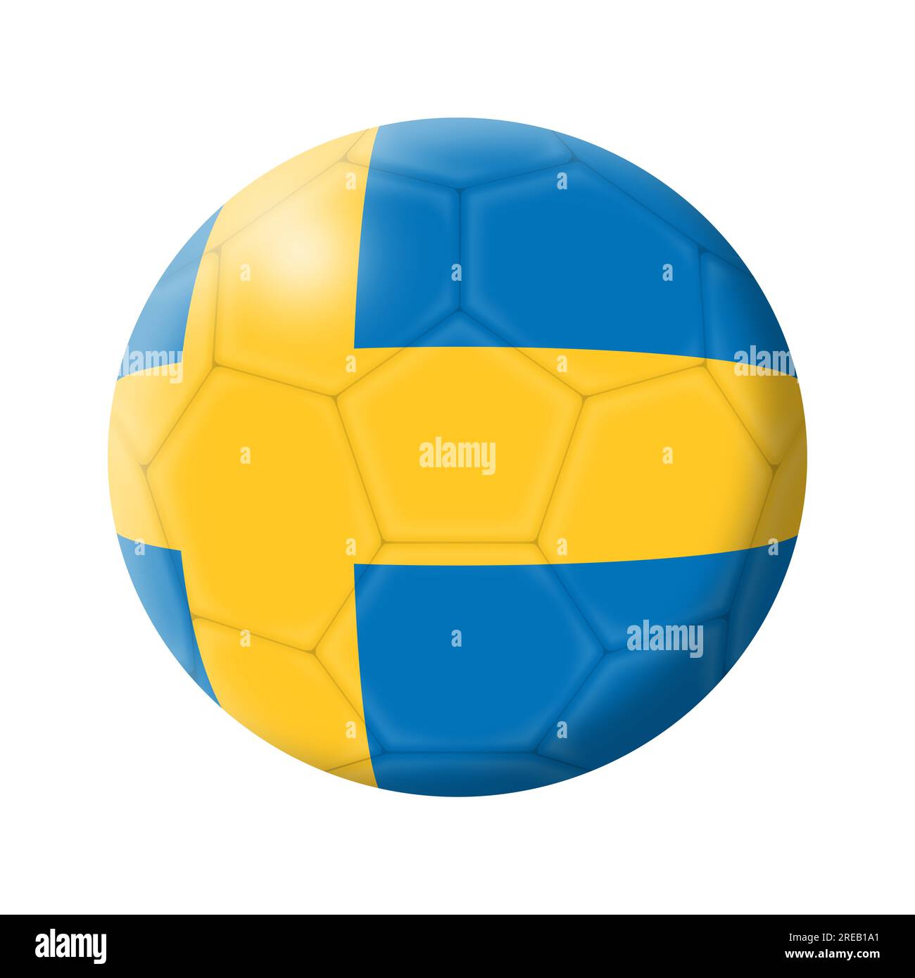 Sweden soccer ball football 3d illustration isolated on white with clipping path Stock Photo