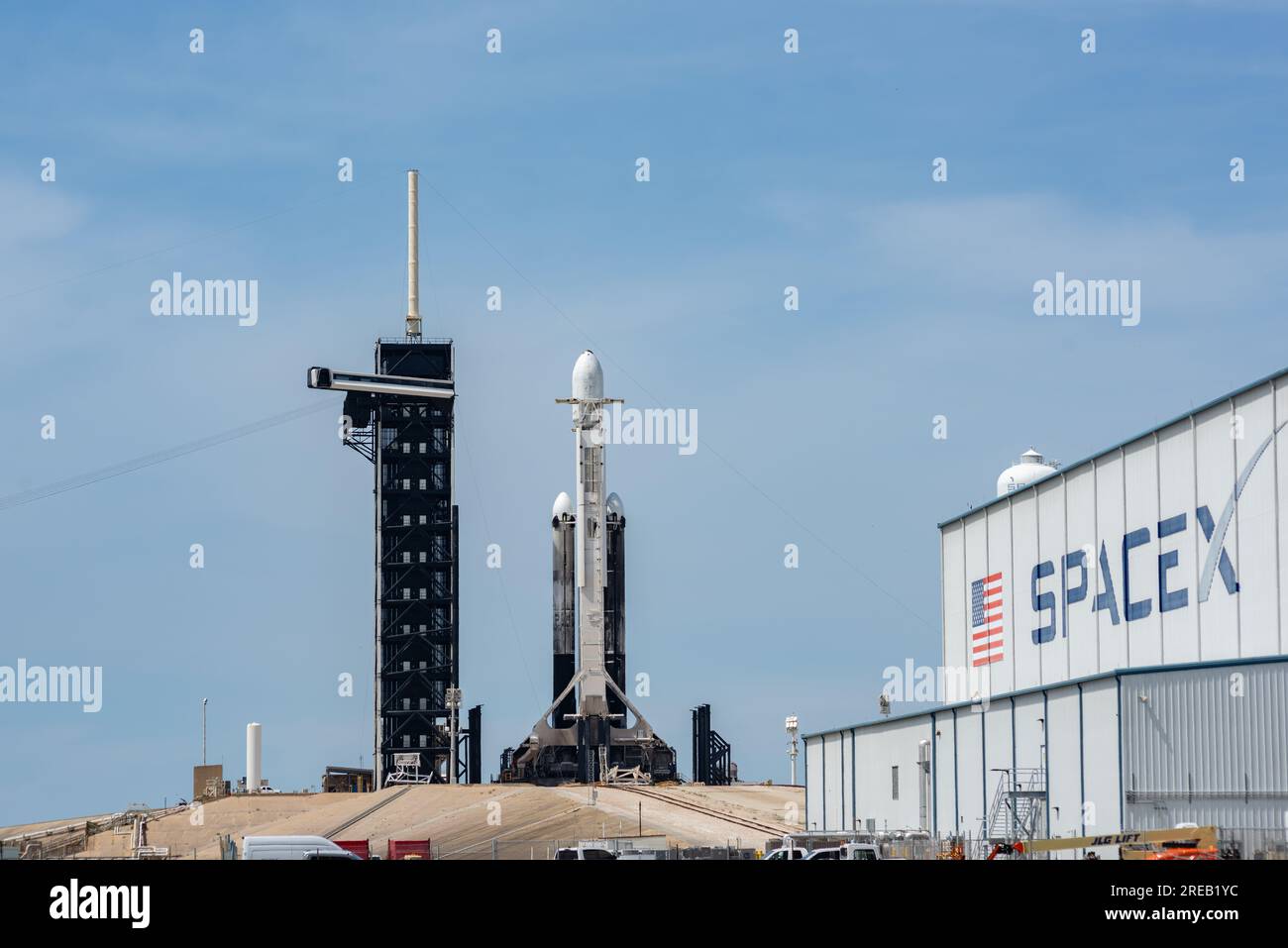 SpaceX Falcon Heavy Rocket Stock Photo