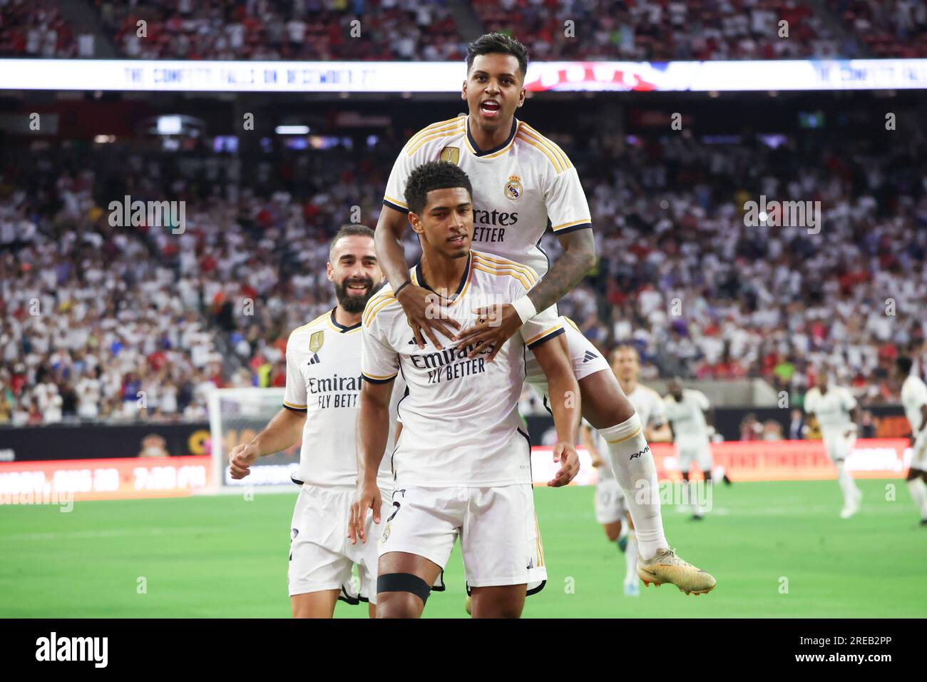 Houson, USA. 26th July, 2023. Jude Bellingham of Real Madrid celebrate