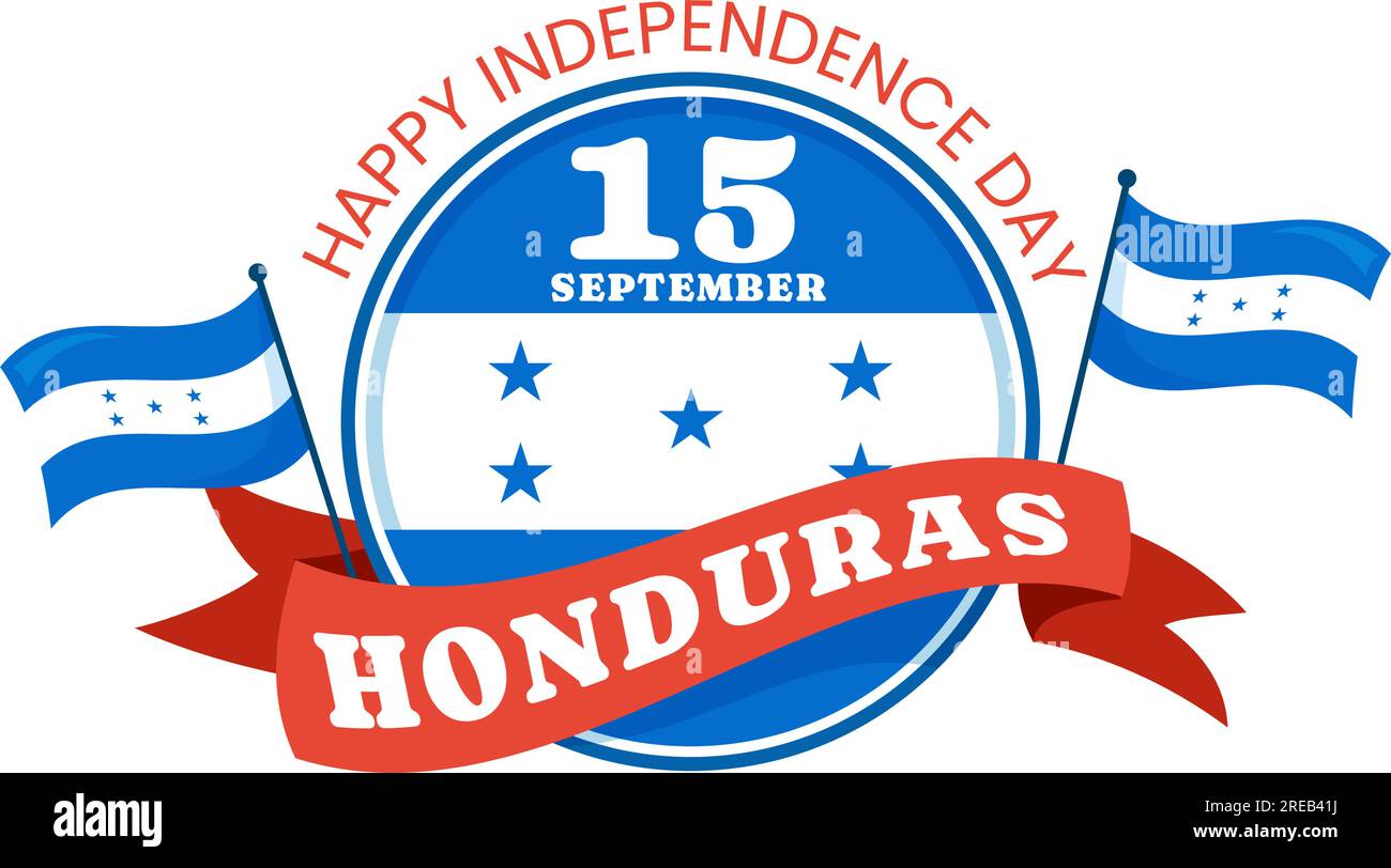 Happy Honduras Independence Day Vector Illustration on September 15