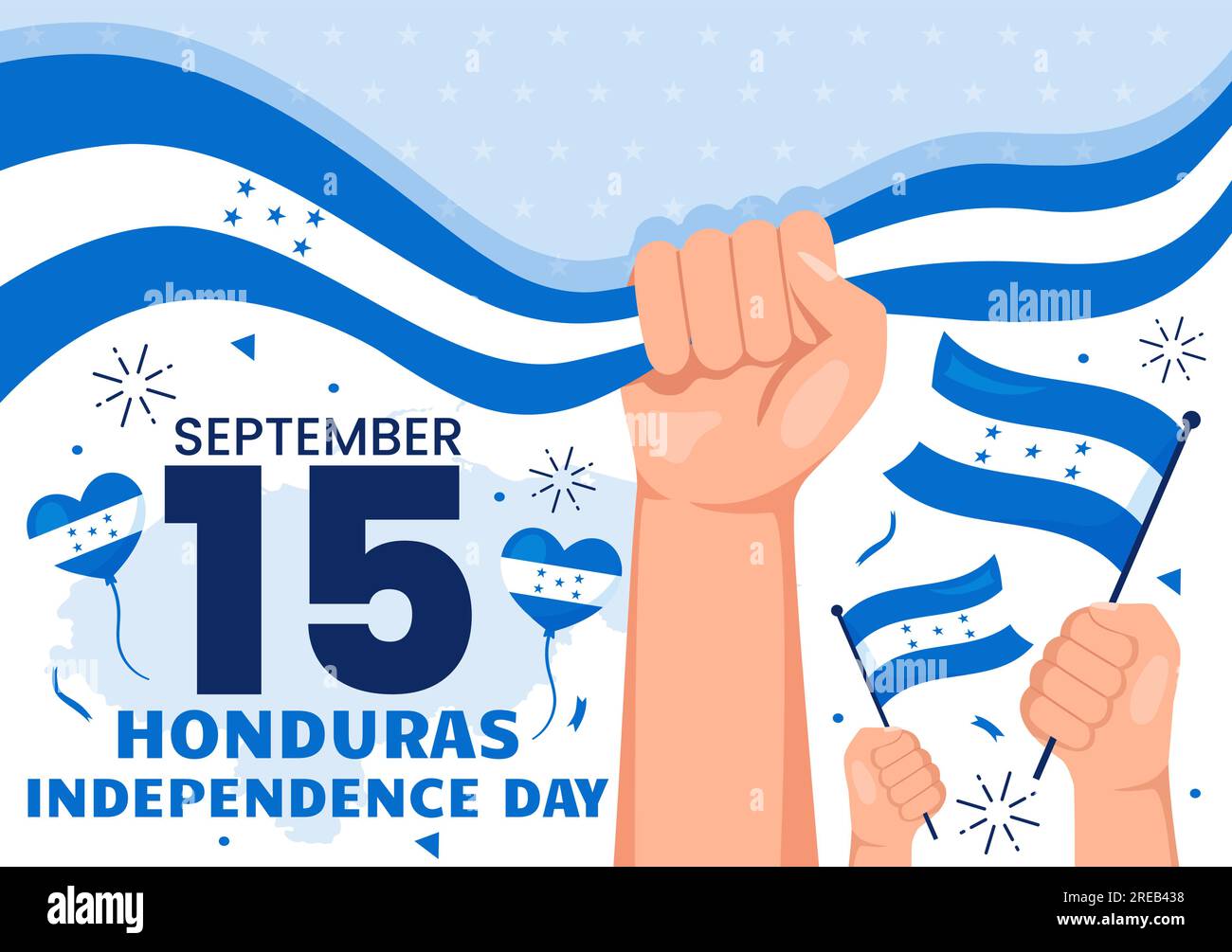 Happy Honduras Independence Day Vector Illustration on September 15