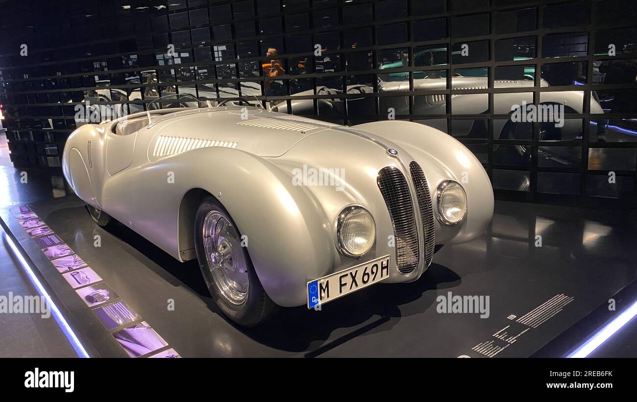 BMW 328 Mille Miglia Roadster,1939, car on display at the BMW Museum ...