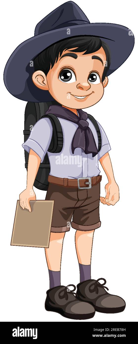 Scout Boy Cartoon Character illustration Stock Vector Image & Art - Alamy