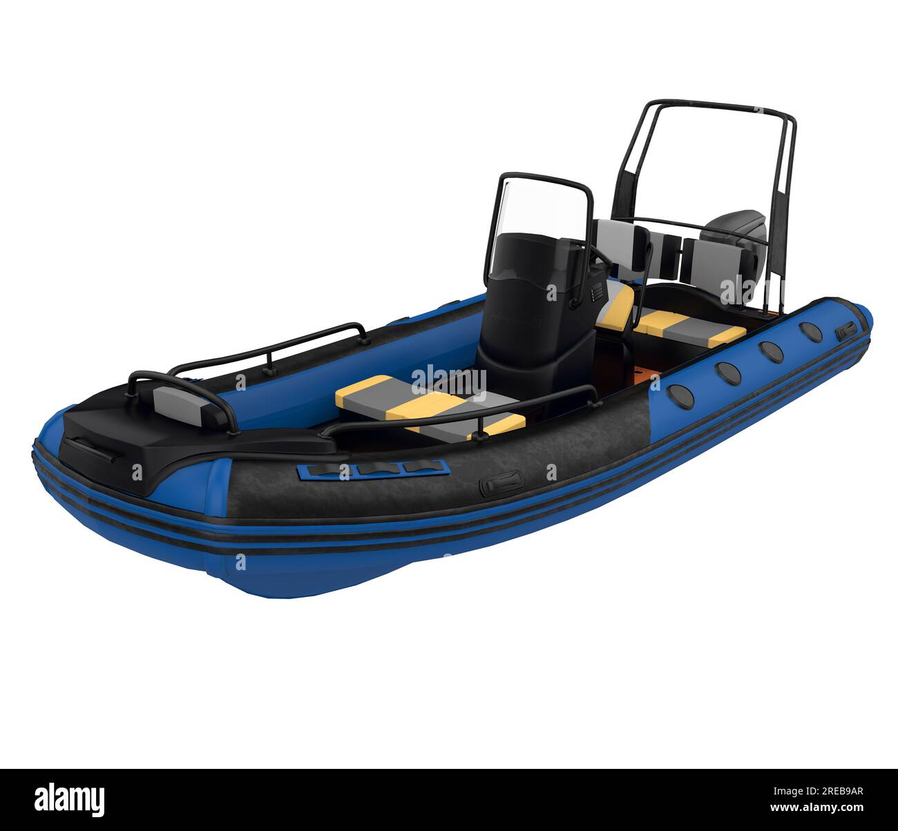 Inflatable Motor Boat Isolated Stock Photo Alamy