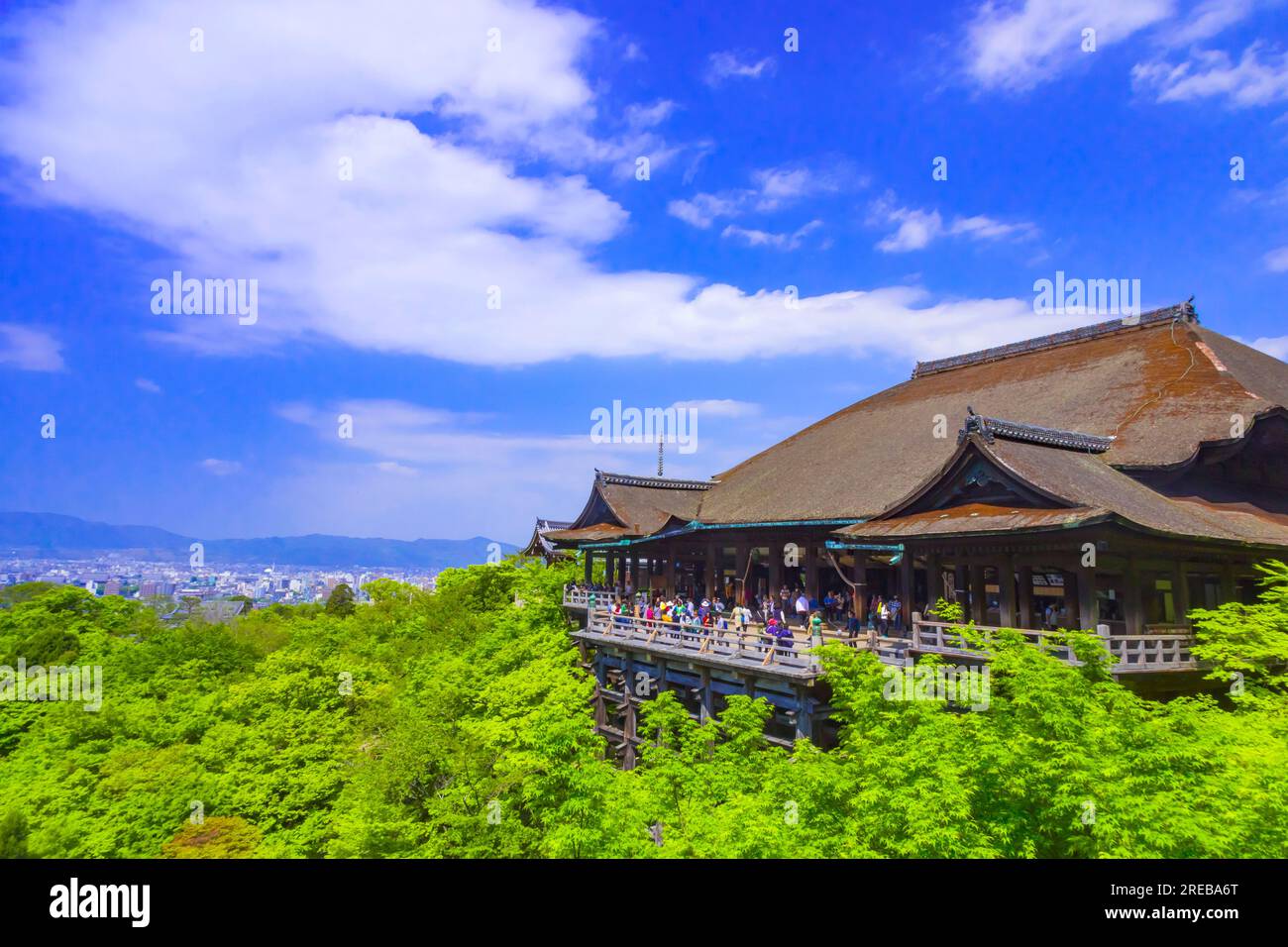 Kiyomizudera in tender green Stock Photo Alamy