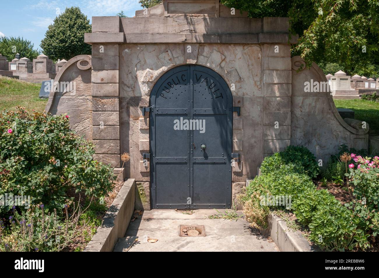 Architectural details at Congressional Cemetery in Washington DC Stock