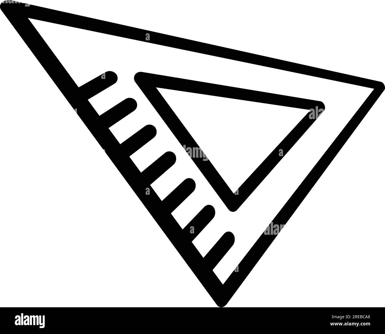 Triangle ruler icon line design template vector isolated Stock Vector