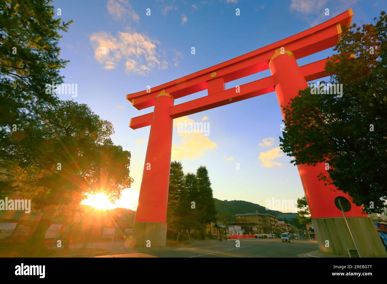 Morning sun and Otorii Gate Stock Photo - Alamy