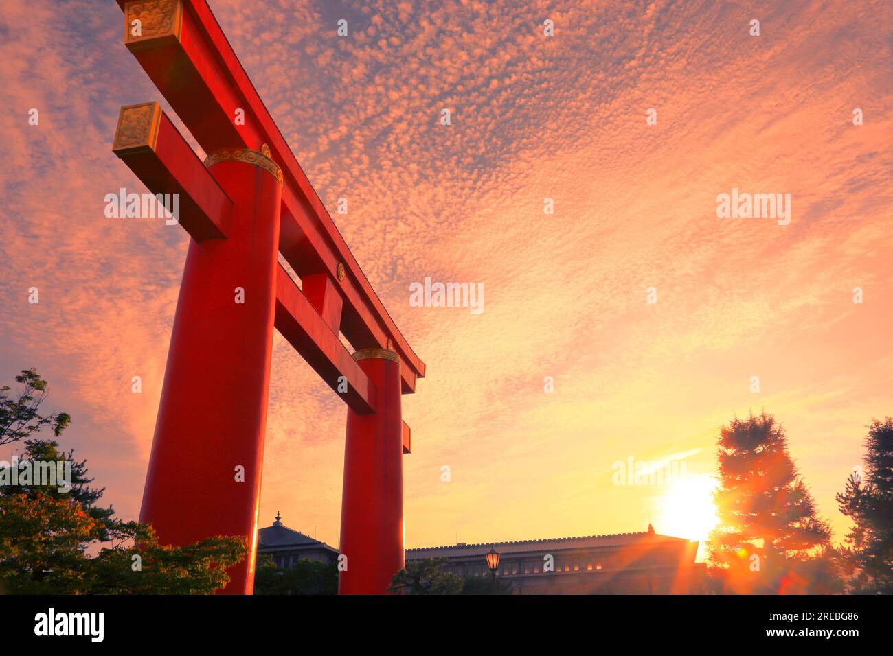 Morning sun and Otorii Gate Stock Photo - Alamy