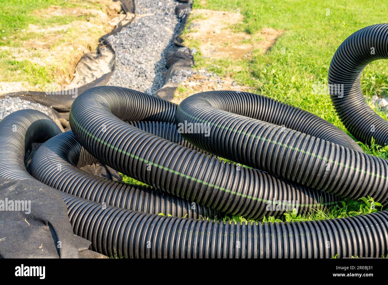 Black storm water underdrain pipe used to mitigation ground water