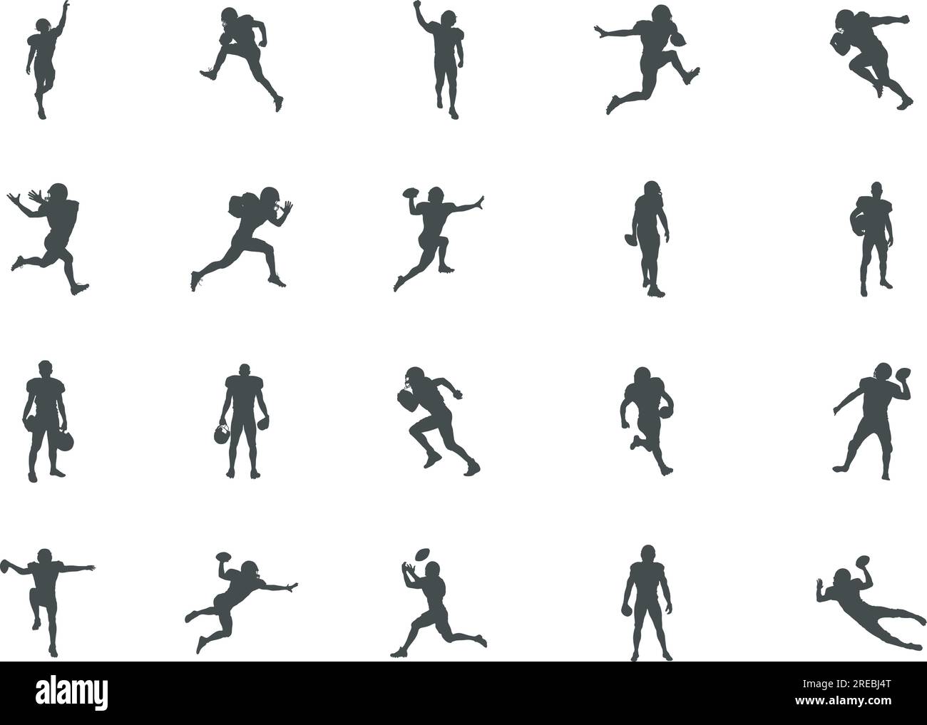 American Football Player Silhouettes, Football Silhouettes, Player ...