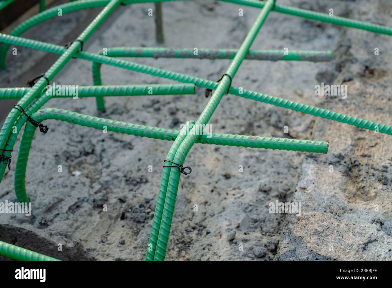 Epoxy coated rebar is used in concrete subjected to corrosive
