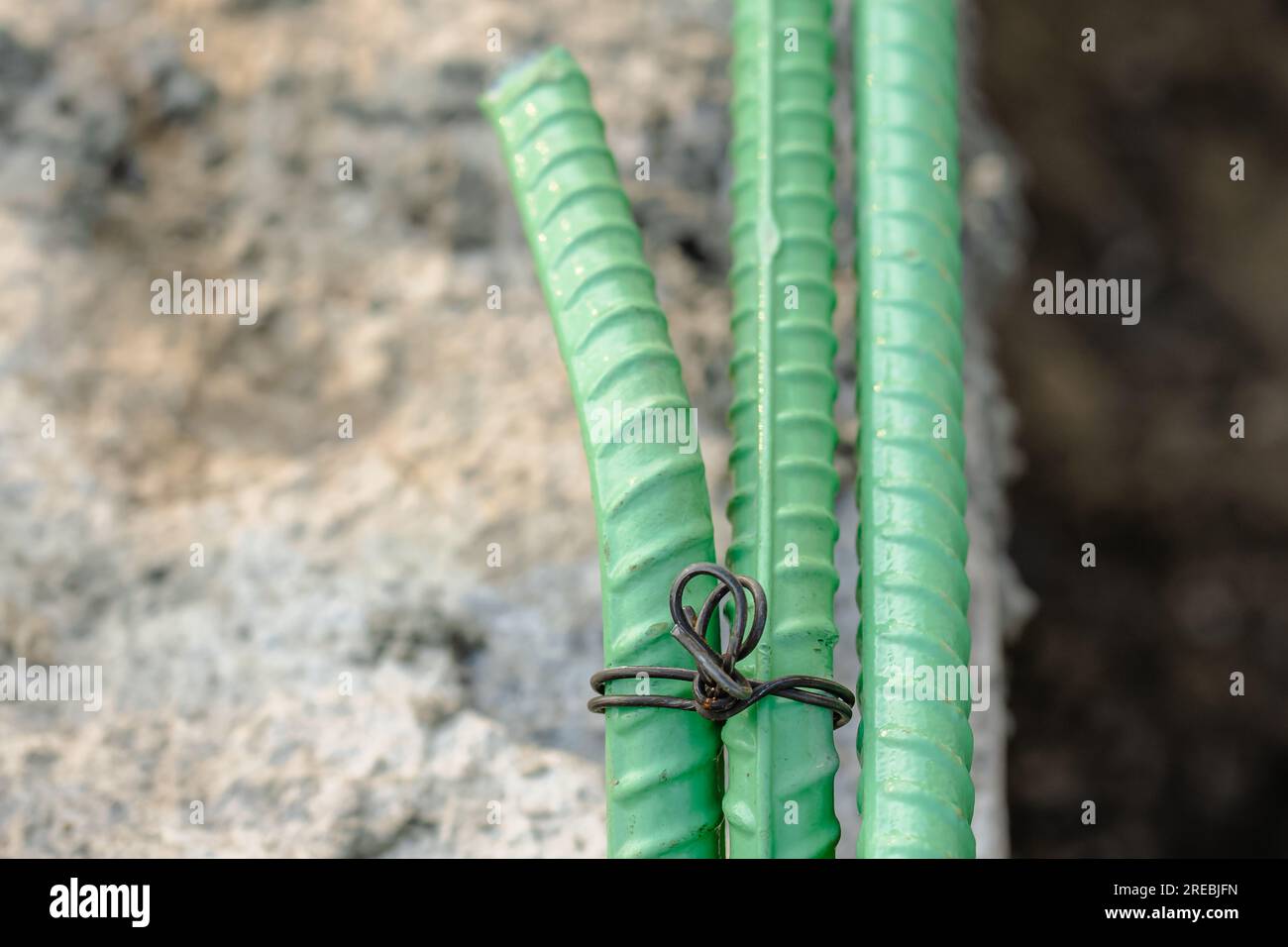 Epoxy coated rebar is used in concrete subjected to corrosive