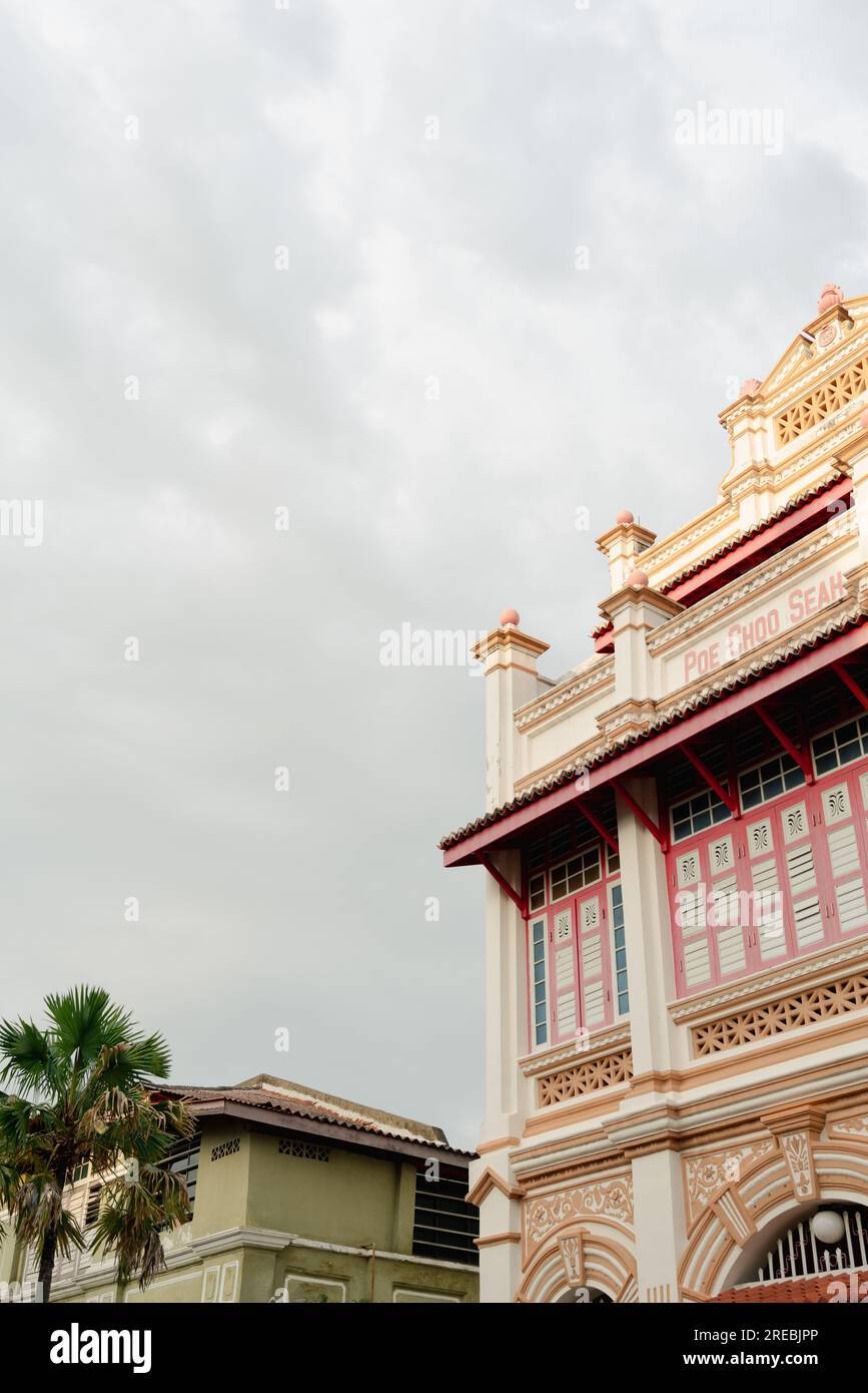 Penang, Malaysia - July 5, 2023 : Georgetown Penang Little India street Poe Choo Seah building Stock Photo