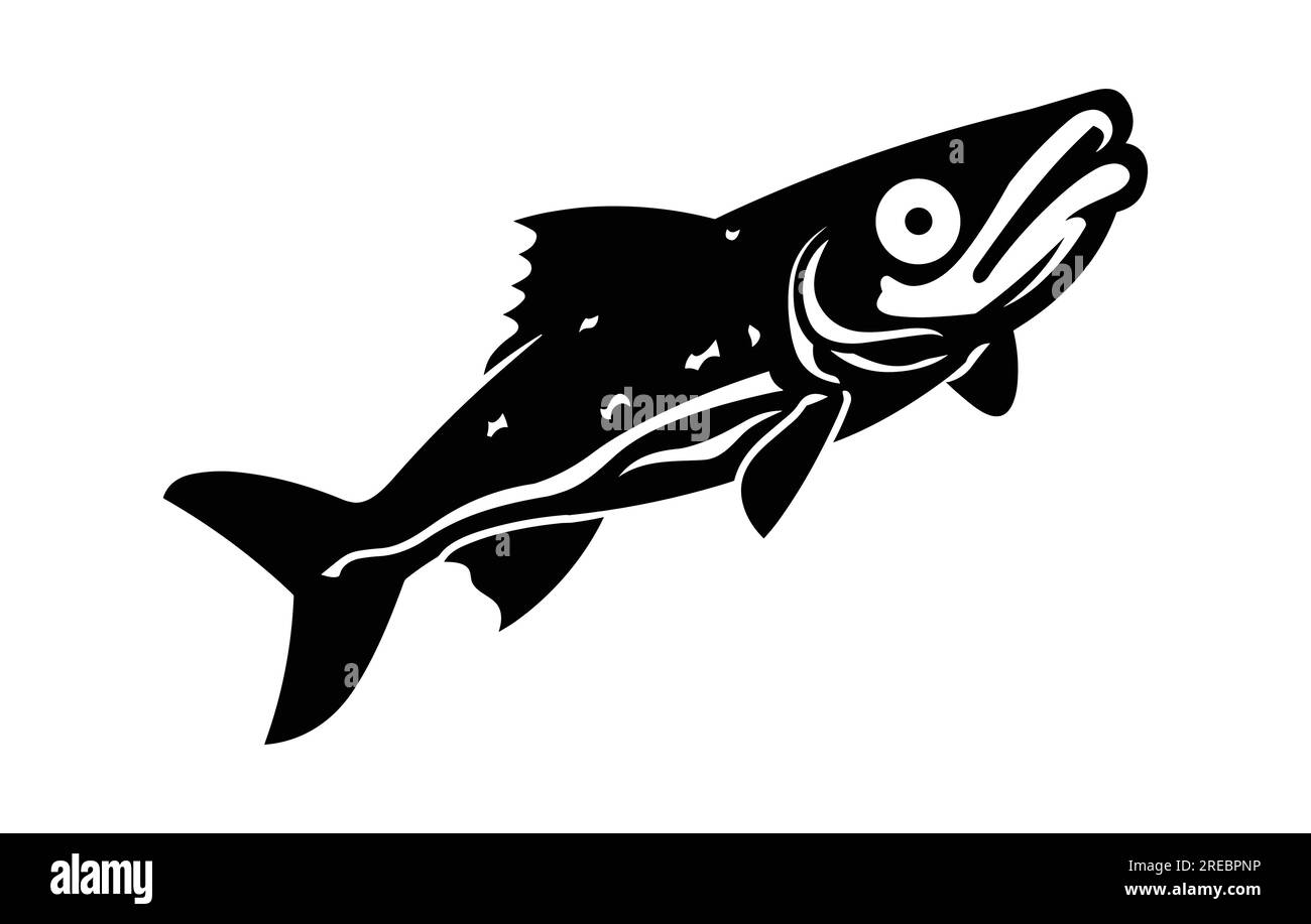 River Haddock fish. Fish Haddock Hand drawn vector illustration , River