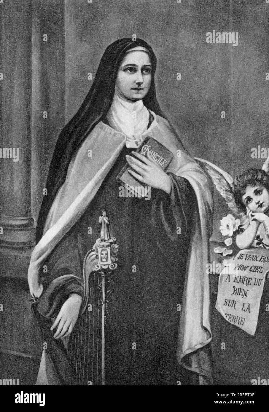 Theresia of Lisieux, 2.1.1873 - 30.9.1897, French nun, Saint, based on painting her sister Celine, ADDITIONAL-RIGHTS-CLEARANCE-INFO-NOT-AVAILABLE Stock Photo