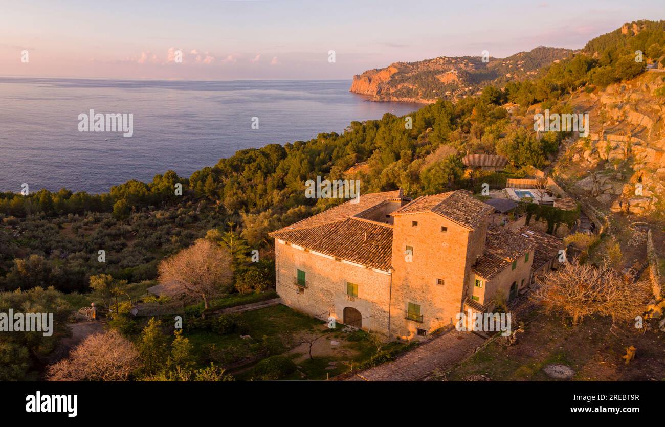 La casa d´Amunt, Llucalcari, Deià, comarca de la Sierra de Tramontana, Mallorca, balearic islands, Spain Stock Photo