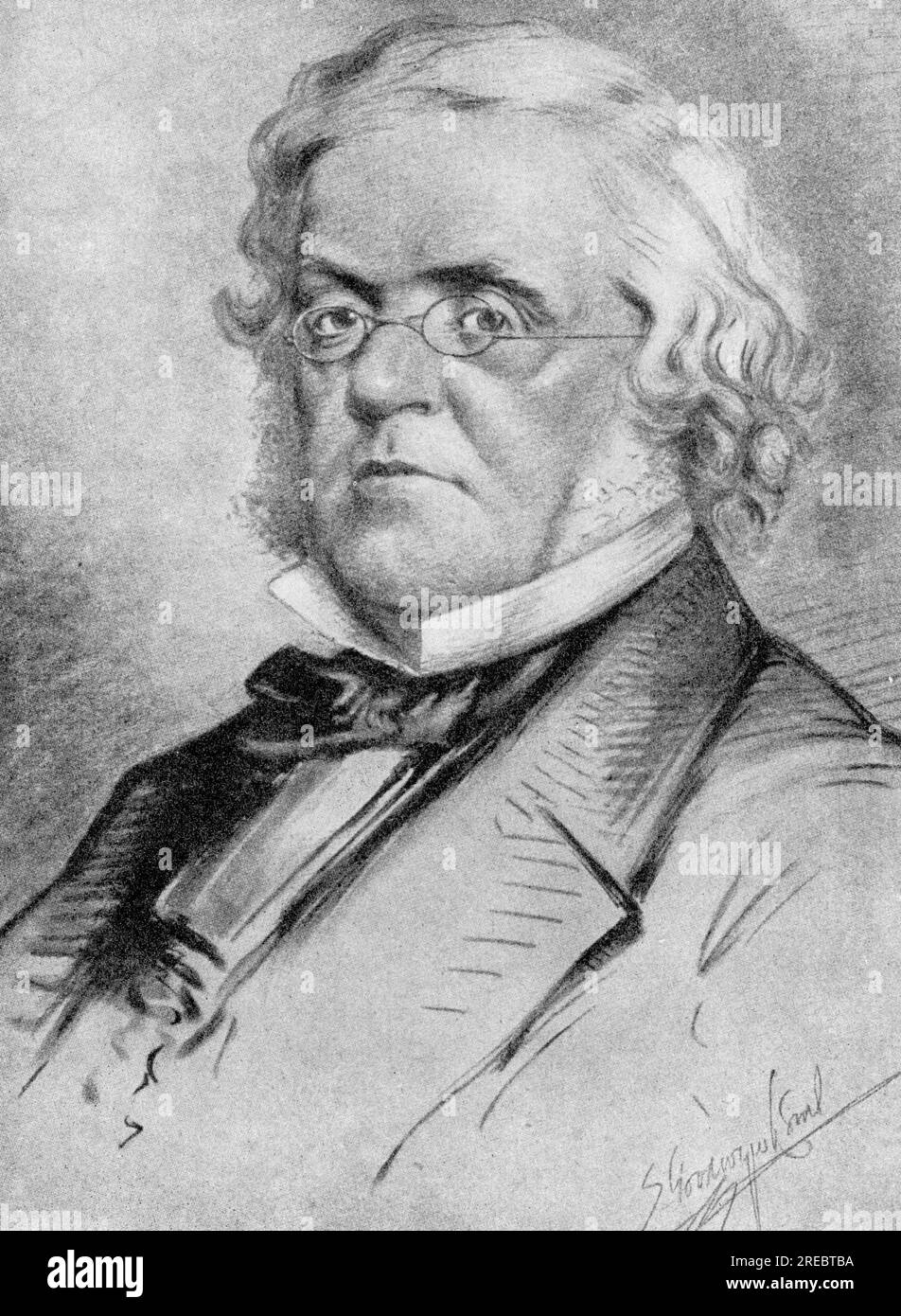 Thackeray, William Makepeace, 18.7.1811 - 24.12.1863, British writer, print based on drawing, circa 1860, ARTIST'S COPYRIGHT HAS NOT TO BE CLEARED Stock Photo
