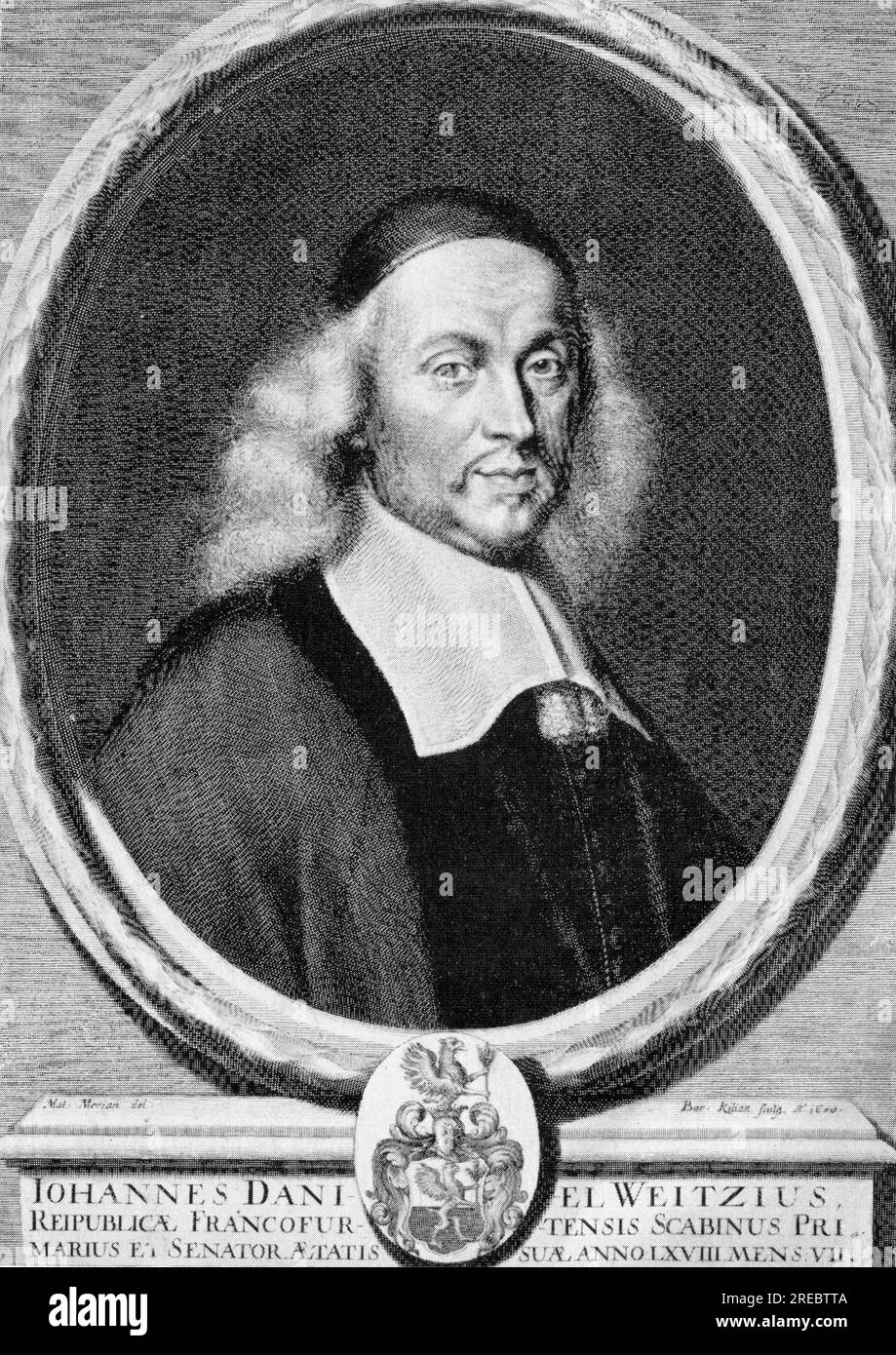 Weitz, Johann Daniel, 19.11.1609 - 28.6.1678, German merchant and politician, copper engraving, ARTIST'S COPYRIGHT HAS NOT TO BE CLEARED Stock Photo
