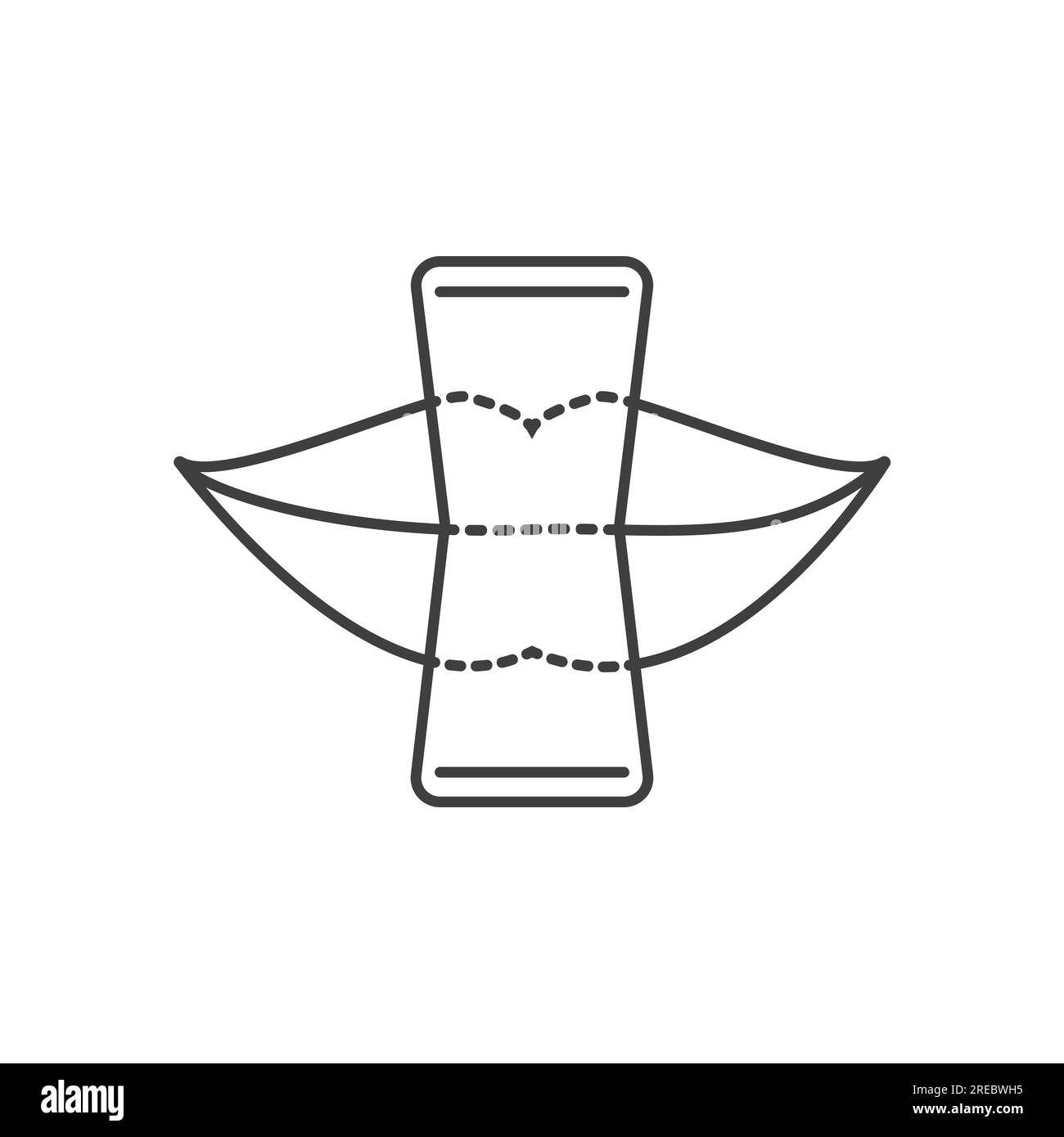 Mouth tape for sleep apnea icon. Strip over lips to stop snoring and