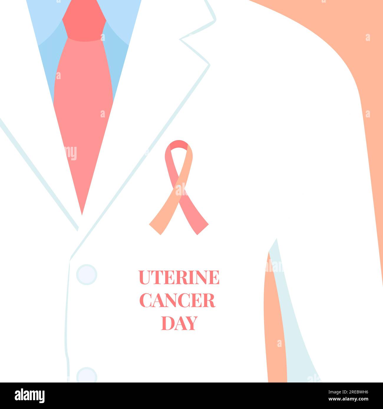 Uterine cancer awareness day ribbon cartoon illustration Stock Vector
