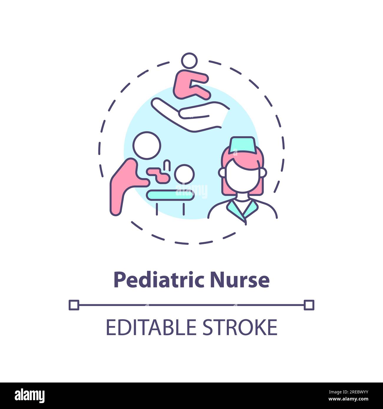 Pediatric Nurse Concept Icon Stock Vector Image & Art - Alamy