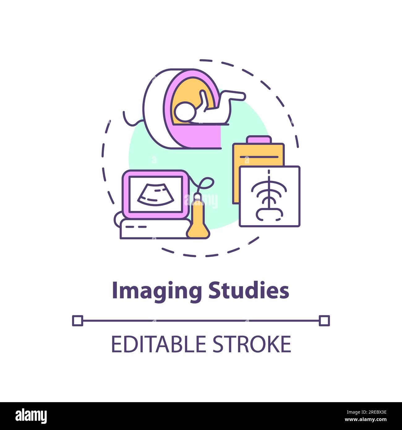Imaging studies concept icon Stock Vector