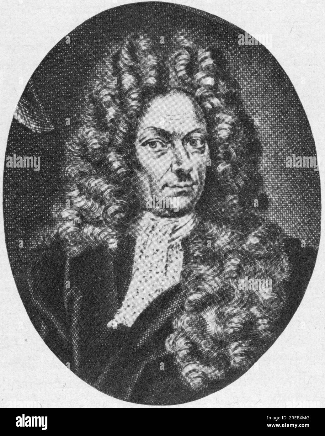 frond, Georg Wolfgang, 12.11.1645 - 6.9.1721, German physician and alchemist, after copper engraving, ADDITIONAL-RIGHTS-CLEARANCE-INFO-NOT-AVAILABLE Stock Photo