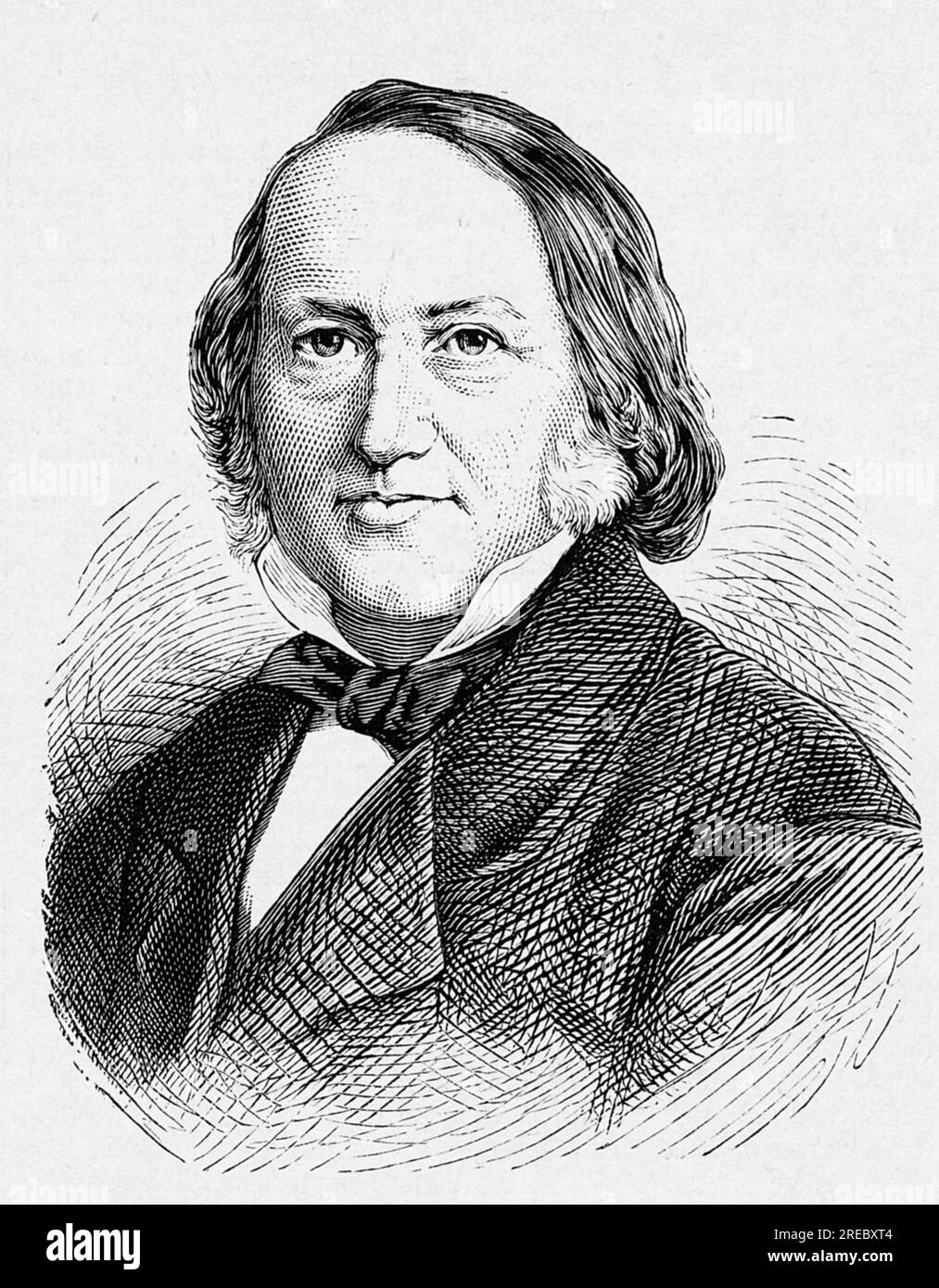 Weber, Georg, 10.2.1808 - 10.8.1888, German historian, wood engraving, circa 1870, ADDITIONAL-RIGHTS-CLEARANCE-INFO-NOT-AVAILABLE Stock Photo