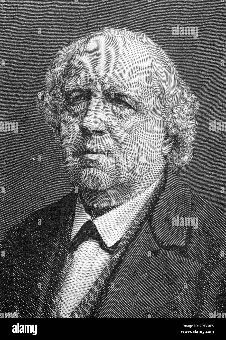 Weierstrass, Karl, 31.10.1815 - 19.2.1897, German mathematician, wood engraving, by Max Klinkicht, ARTIST'S COPYRIGHT HAS NOT TO BE CLEARED Stock Photo