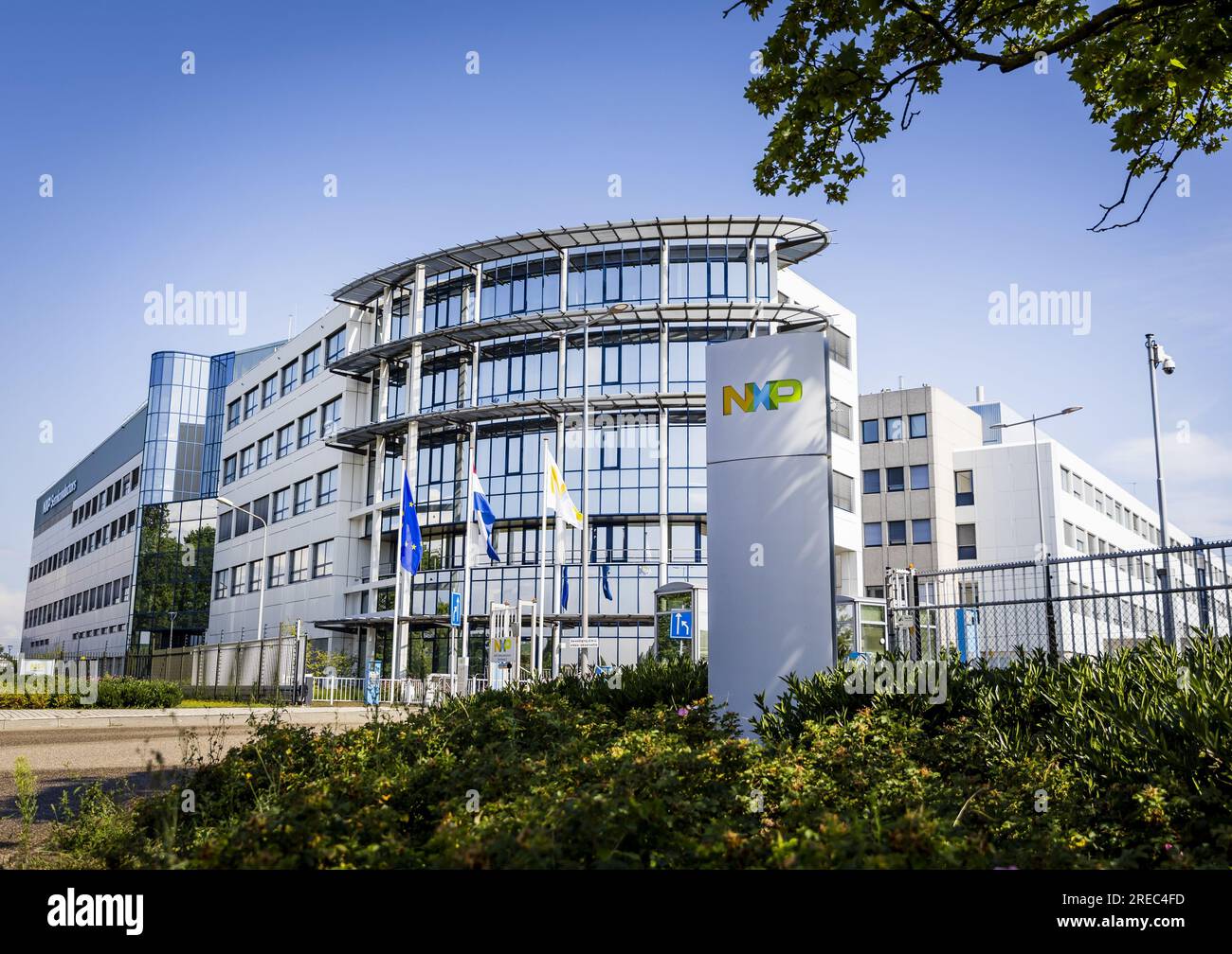 NIJMEGEN - Exterior of the factory of chip manufacturer NXP. The 