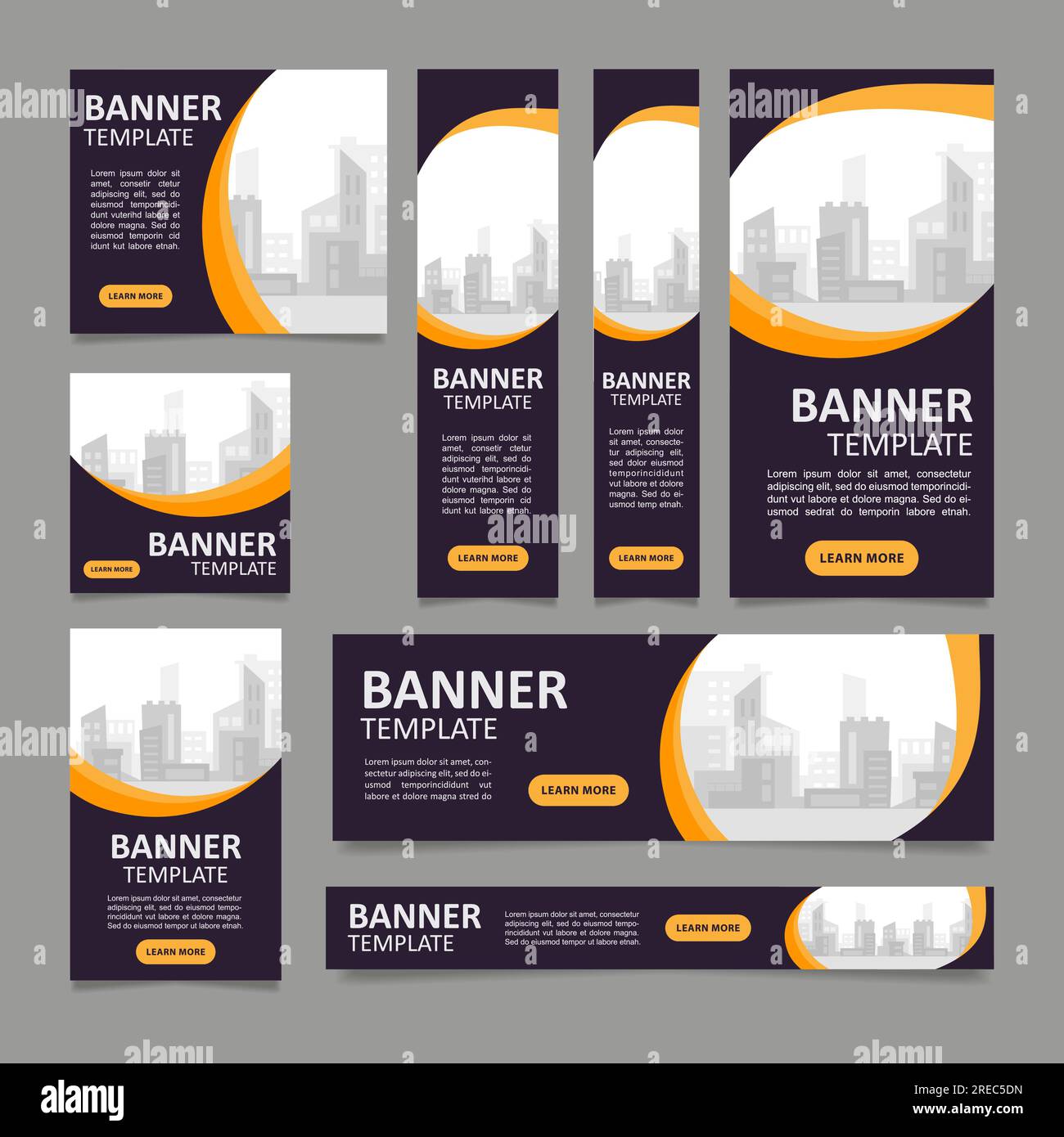 Architectural project web banner design template Stock Vector Image