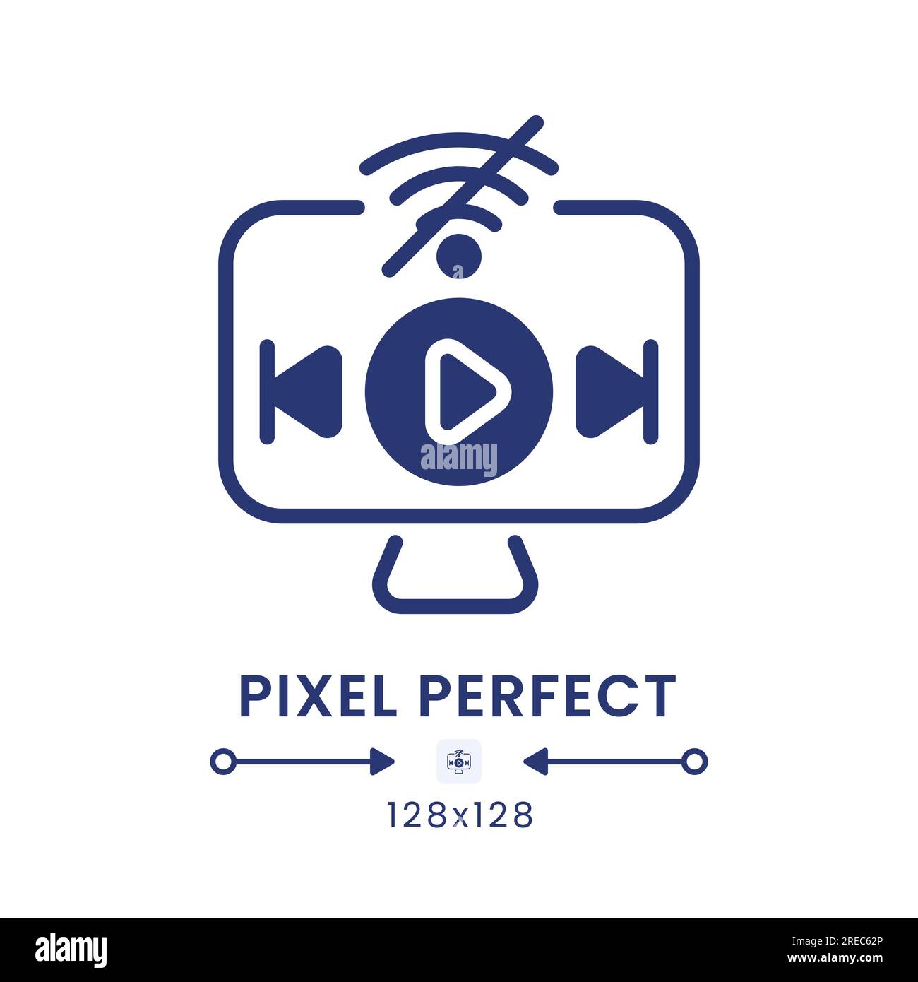 Offline playback black solid desktop icon Stock Vector