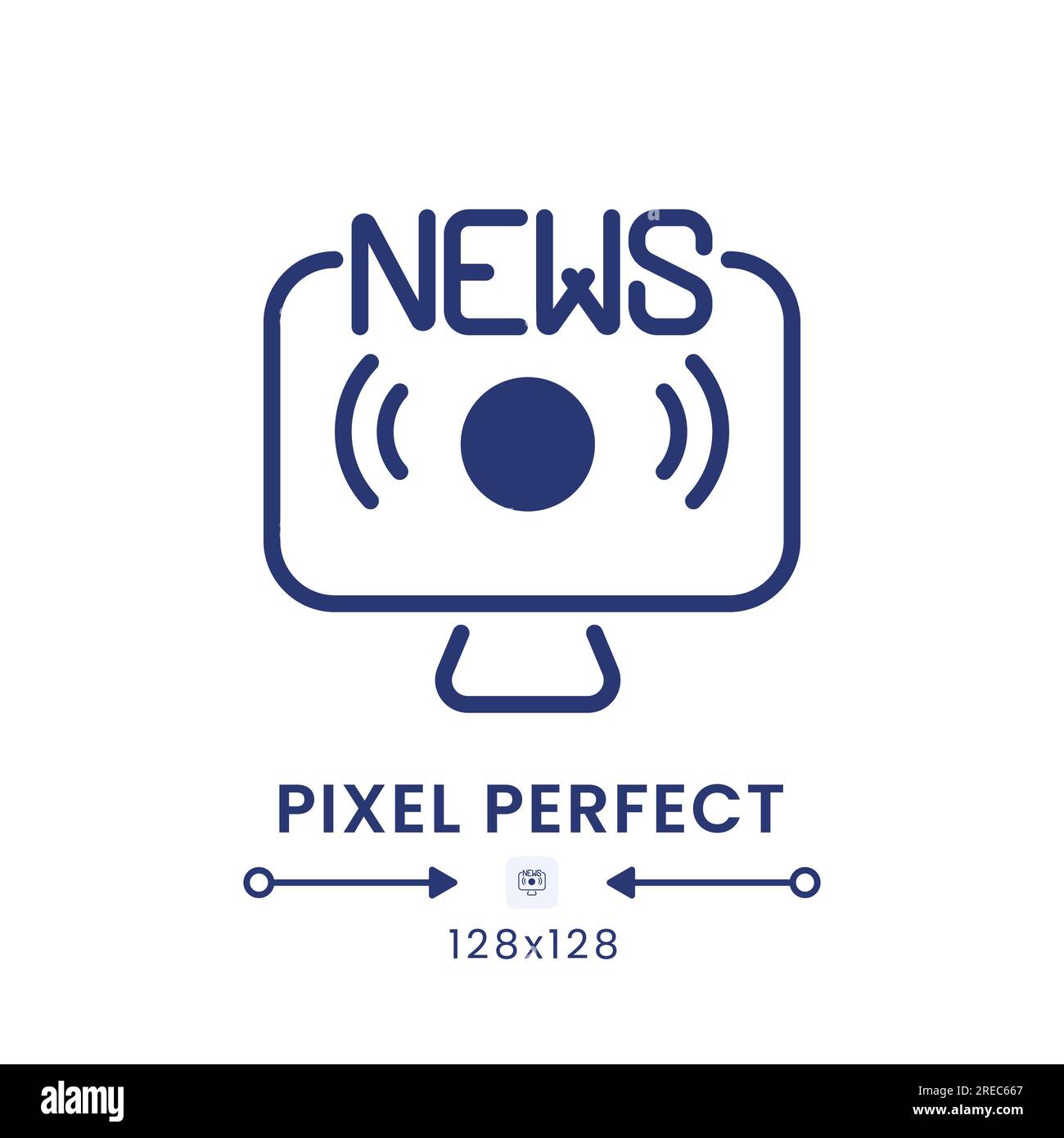 News streaming black solid desktop icon Stock Vector Image & Art - Alamy